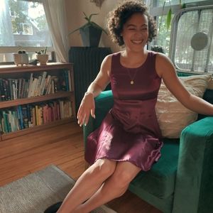 Vintage Satin lace up dress